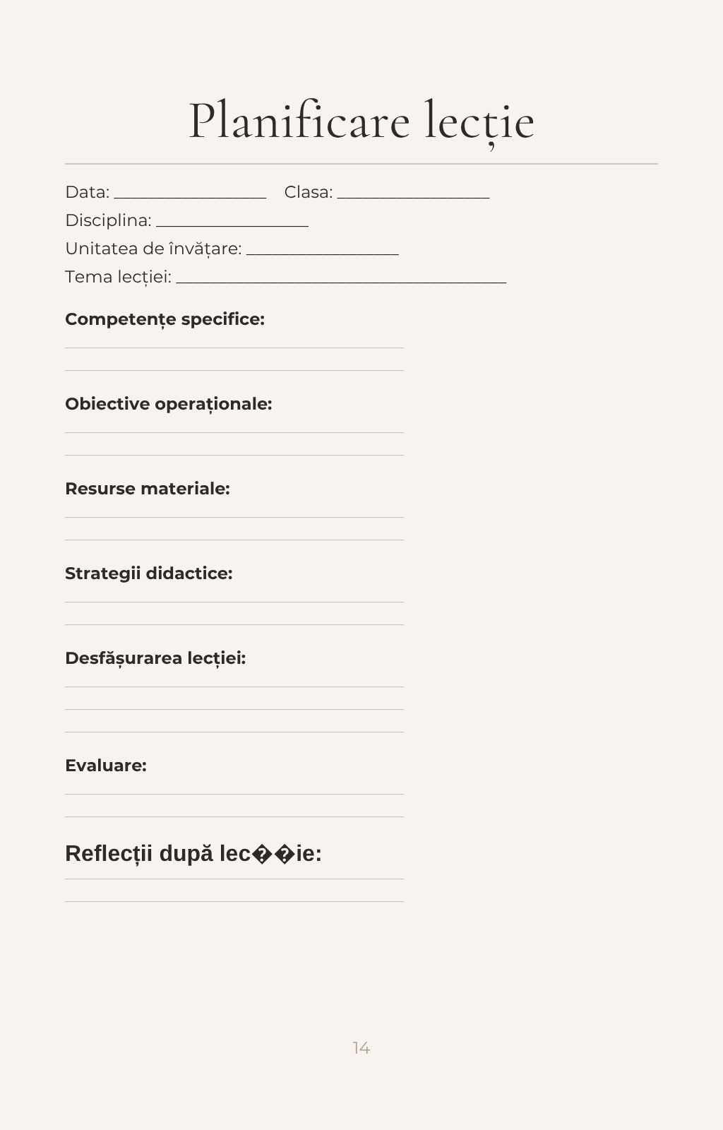 Agenda profesorului