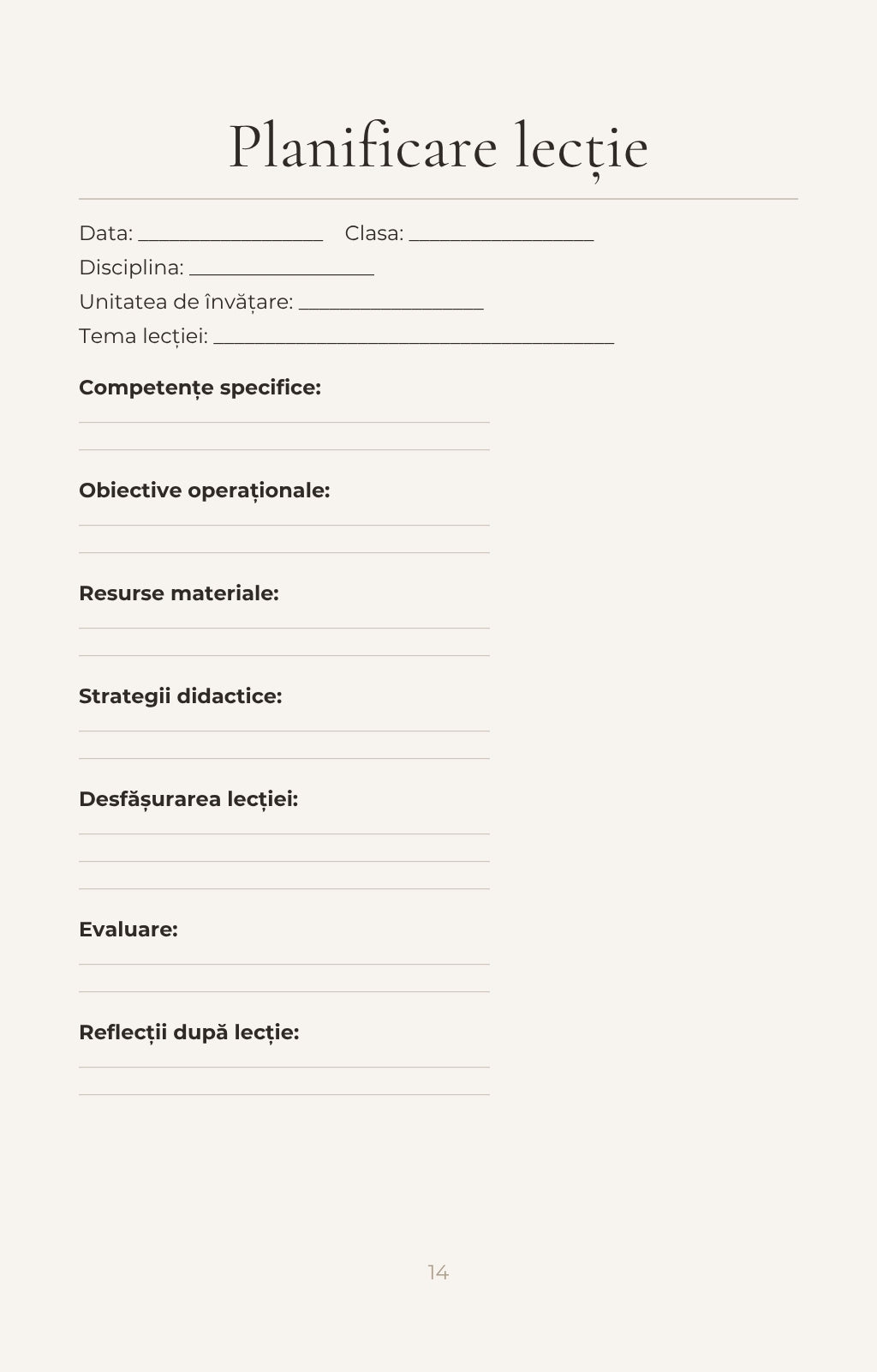 Agenda profesorului